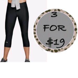 3/$19 Under Armour heatgear crop capri leggings